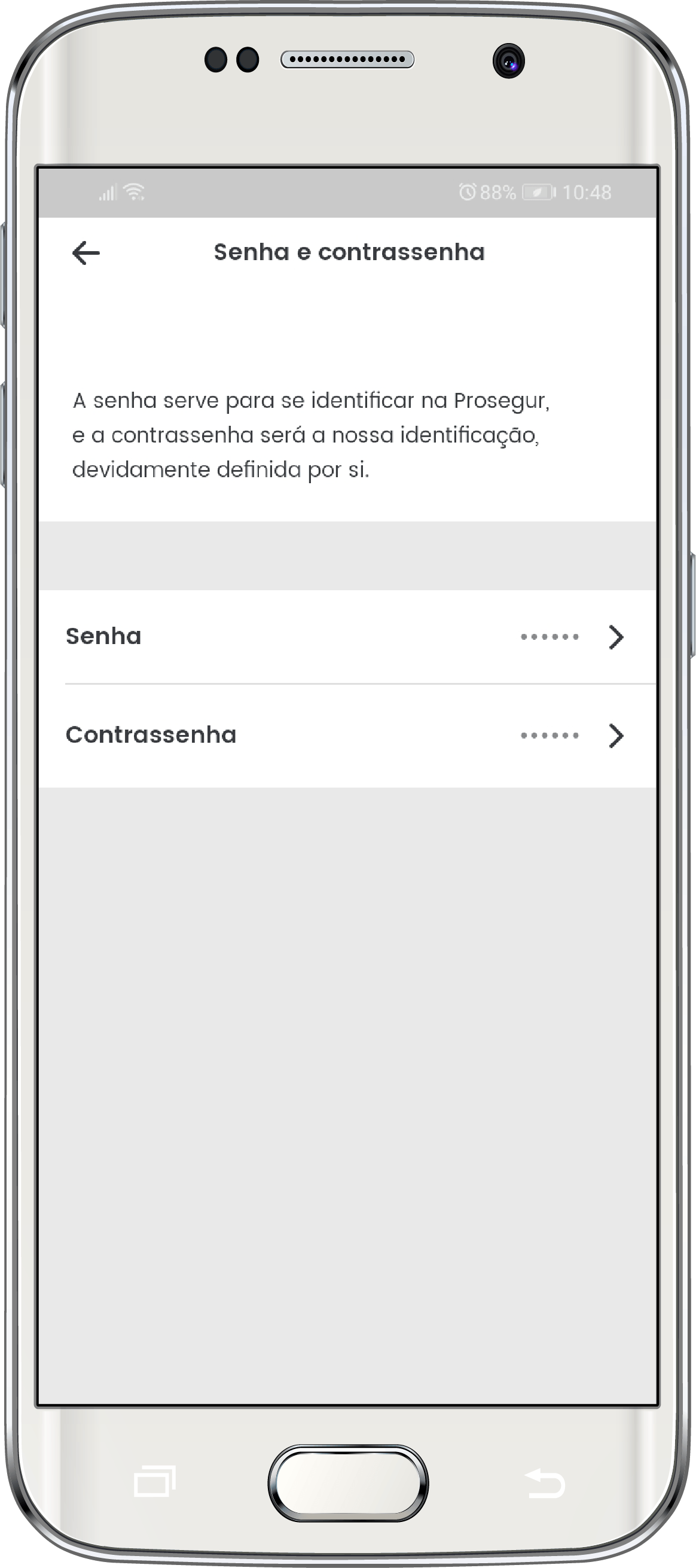 ecra senha e contra senha