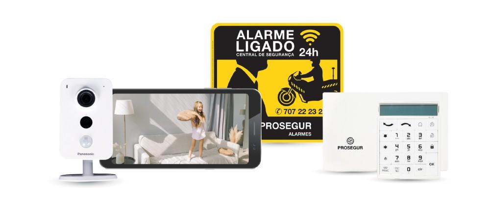Câmara exterior de videovigilância com placa alarme e aplicação prosegur smart Câmara exterior de videovigilância com placa alarme e aplicação prosegur smart